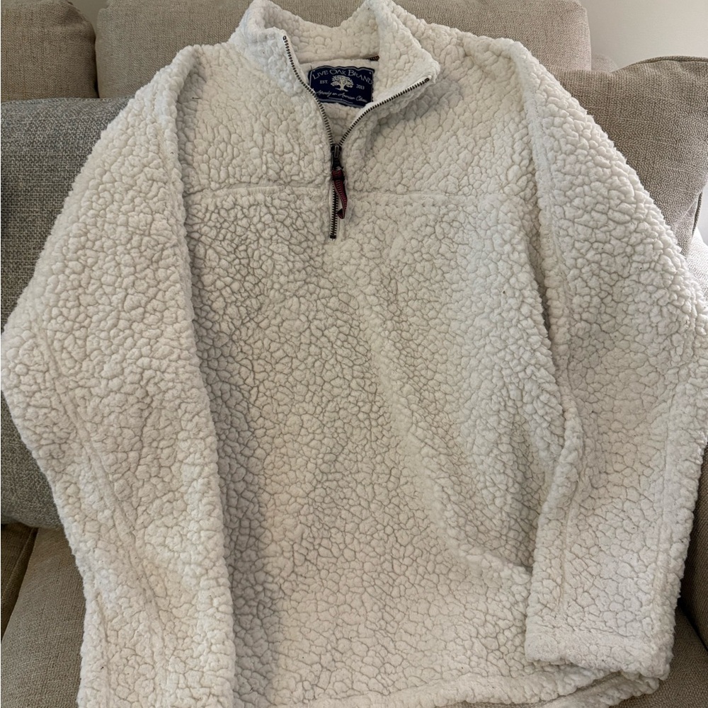 Live Oak Brand White Sherpa Pullover